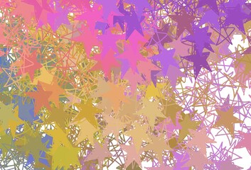 Light Multicolor vector backdrop with small and big stars.