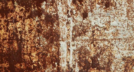 textured rusty surface of old iron dirty brown with light intersperses, metal embossed background aged and exposed to moisture and time