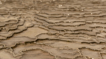 solid textured stone over which water flows