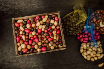 variety of potatoes boxed