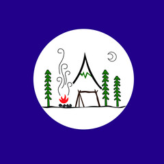 mountain camping vector design