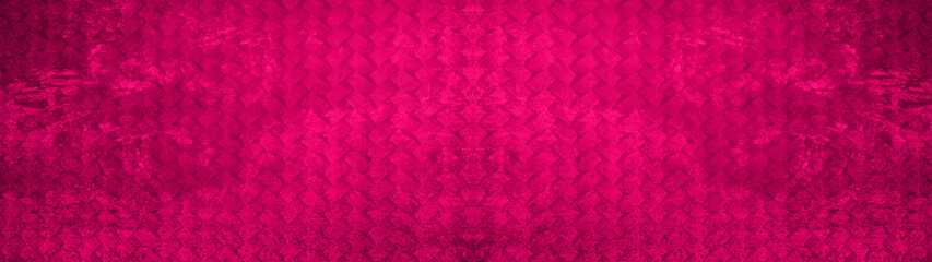 Dark pink magenta vintage retro geometric seamless grunge motif cement concrete tiles texture...