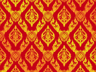 Thai style pattern with angle bless drawing in vector