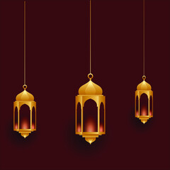 eid Mubarak lamp vector