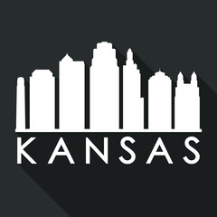 Kansas Flat Icon Skyline Silhouette Design City Vector Art Famous Buildings.