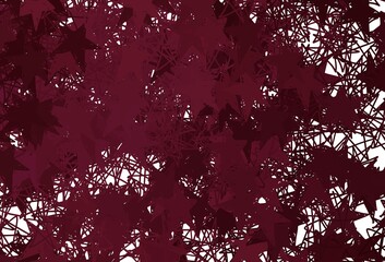 Obraz na płótnie Canvas Dark Pink, Red vector template with sky stars.