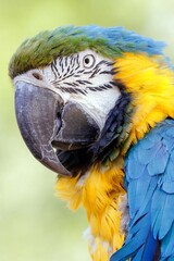 portrait of a blue yellow macaw 