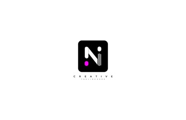 Letter N Pop Art Trendy Unique Colorful Logo Design