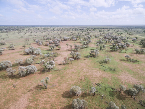 Drone shot of outback landscape