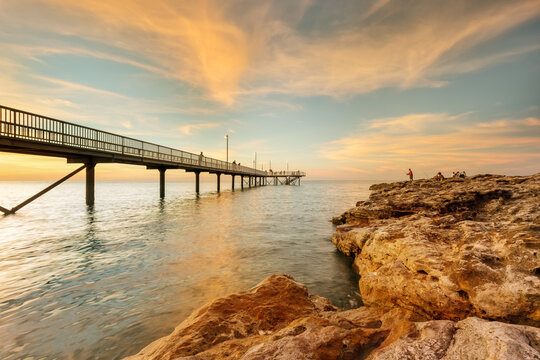 Nightcliff Jetty under a golden sunset