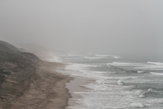 soft winters sea mist along the coastline
