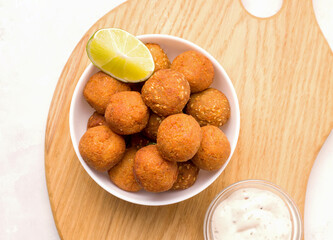 Middle Eastern food. Fried falafel