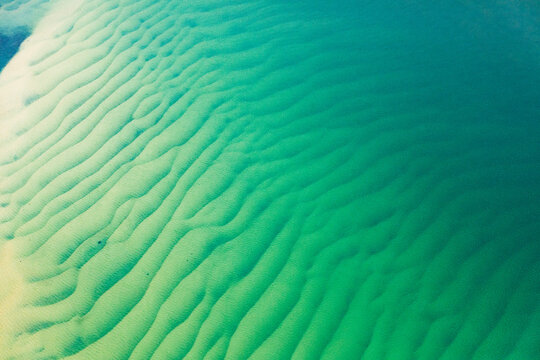 sea channels and shallows with sand ripples
