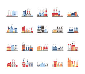 bundle of industry factory set icons