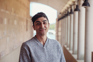 International male student in university