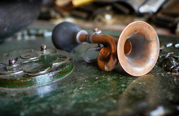Old-timer buzzer. Macro mode. China.