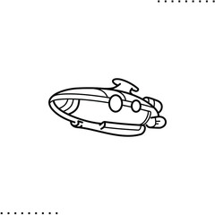 Spaceship vector icon in outlines