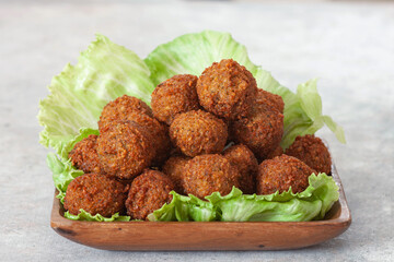 Traditional homemade chickpea Falafel balls .Vegetarian food concept
