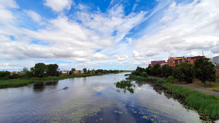 Fototapeta na wymiar By the Nogat River in Malbork, Poland