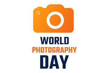 World photo or photography Day. August 19. Holiday concept. Template for background, banner, card, poster with text inscription. Vector EPS10 illustration.