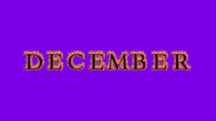 december fire text effect violet background. animated text effect with high visual impact. letter and text effect. Alpha Matte. 