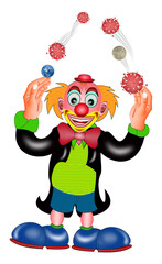 Zirkusclown jongliert mit dem Corona-Virus