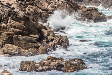 rocky coast of the island of Ouessant, off Brittany