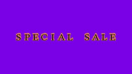 special sale fire text effect violet background. animated text effect with high visual impact. letter and text effect. Alpha Matte. 