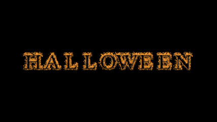 halloween fire text effect black background. animated text effect with high visual impact. letter and text effect. Alpha Matte. 