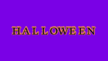 halloween fire text effect violet background. animated text effect with high visual impact. letter and text effect. Alpha Matte. 