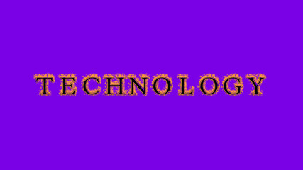 technology fire text effect violet background. animated text effect with high visual impact. letter and text effect. Alpha Matte. 