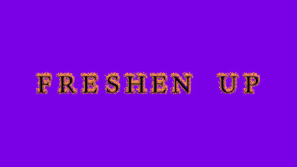 freshen up fire text effect violet background. animated text effect with high visual impact. letter and text effect. Alpha Matte. 