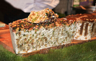 traditional German sweet - nouga with nuts