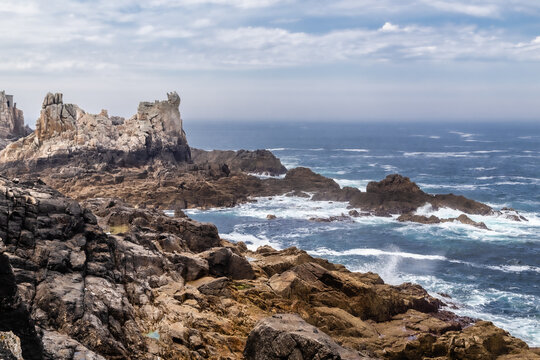 rocky coast of the island of Ouessant, off Brittany