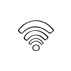 Wifi wi fi wireless internet network connection signal logo icon sign sketch Hand drawn Doodle design Fashion print clothes apparel greeting invitation card banner poster badge flyer website Vector