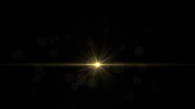 Bright twinkling gold star on a black background HD 1920x1080