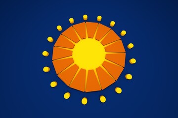 3D rendering abstract sun illustration