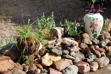 Obraz premium Alpine Garden, Garden Rockery Structure