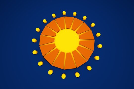 3D rendering abstract sun illustration