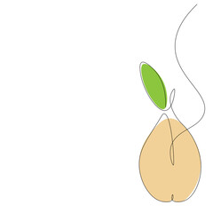 Fruit background with pear, vector illustration