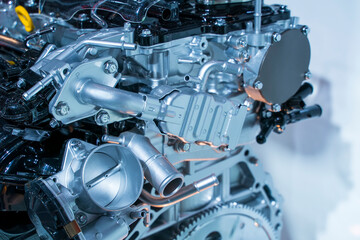 modern powerful car engine section