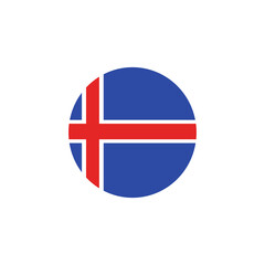 Vector flag button series - Iceland