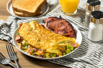 Homemade Ham and Pepper Denver Omelette