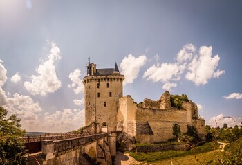Golden castle of Chinon under the sunlight - Powered by Adobe