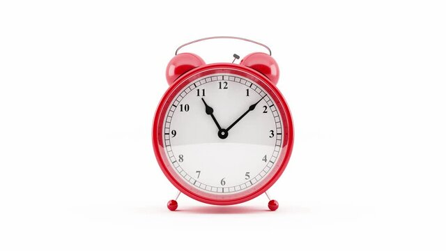 Alarm clock. 4k 3D Animation of an alarm clock