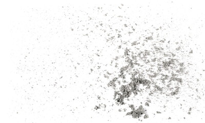 Fototapeta na wymiar Paper ash, dust isolated on white background, texture top view