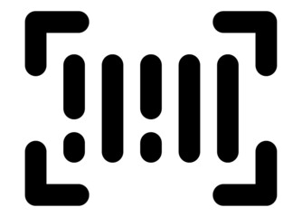 scanning barcode with laser light line icon, simple clear button sign & symbol,
