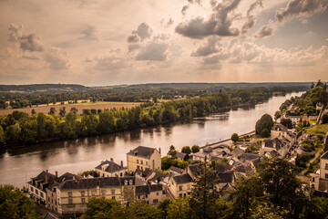 View of the city of Chinon from the castle