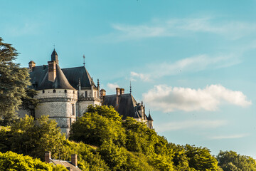 Castle and town of Chaumont-sur-Loire next to the Loire Valley in France