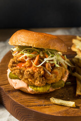 Homemade Spicy Fried Chicken Sandwich